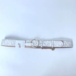 Michael Kors Women's Gray and White Logo Belt Sz L